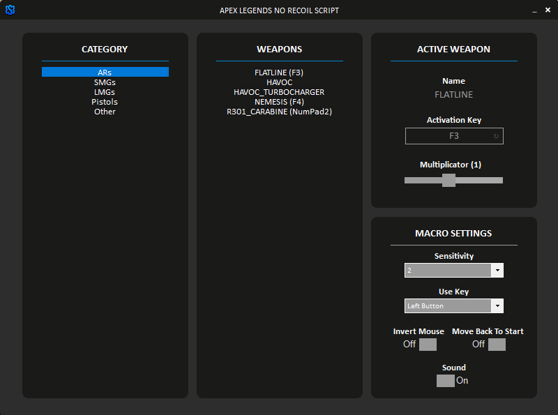 apex legends, no recoil, macro, macros, script